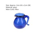 Pot d'eau miniature en verre bleu, pour salle a manger, pichet d'eau, echelle 1 / 12, jouet pour dcoration ...