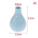 Pot de fleur miniature en porcelaine pour maison de poupe 1:12, grand ventre, modle de vase, accessoires ...