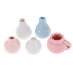 Pot de fleurs en porcelaine miniature 1:12, 1 pi�ce, vase mod�le de maison de poup�e, accessoires de ...