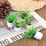 Pot de plantes vertes miniatures 1:12 pour maison de poupe, 5 pices, accessoires de dcoration pour ...