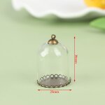 Pot de prsentation en verre pour maison de poupe, avec bouchon de perles, flacons en verre, pendentif, ...