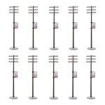 Poteau de ligne electrique en plastique 1:87, 10 pices, pour train, chemin de fer, amnagement paysager ...