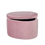 Pouf coffre enfant roba lil sofa - velours doux - rose