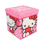 Pouf coffre de rangement a jouets hello kitty chambre enfant banc malle peluche box