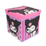 Pouf coffre de rangement a jouets kuromi chambre enfant banc malle hello kitty