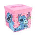 Pouf coffre de rangement a jouets lilo & stitch chambre fille enfant disney banc et malle box