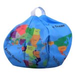 Pouf de rangement 2025, housse de pouf de 66 cm avec fermeture clair, grande carte du monde, volley ...