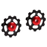 Poulie de drailleur arrire en alliage d'aluminium 11t cnc, 2 pices, roue jockey pour vlo (noir + ...