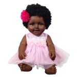 Poupe africaine pour bb fille, 20 pouces, en vinyle doux, avec salopette, vtements, cadeau d'anniversaire ...