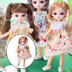 Poup�e articul�e articul�e pour filles, 13, 20cm, 1 / 8 bjd, avec robe et chaussures, perruque, cheveux, ...