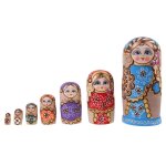 Poup�es de babushka russes peintes a la main, d�coration pour la maison et le magasin, 7 pi�ces