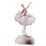 Poupe ballerine a jupe en plumes, bote a musique rotative ¿ cadeau idal pour les filles, dcoration ...