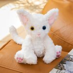 Poupe chat garfield en peluche pour filles et enfants chat devon assis - blanc - hauteur assise 26 cm ...
