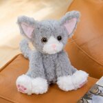 Poupe chat garfield en peluche pour filles et enfants chat devon assis - gris - hauteur assise 26 cm ...