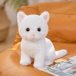 Poupe chat garfield en peluche pour filles et enfants chat rural assis - blanc - hauteur assise 26 cm ...