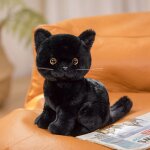 Poupe chat garfield en peluche pour filles et enfants chat rural assis - noir - hauteur assise 26 cm ...