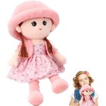 Poupe de chiffon fille mignon jouet en peluche bb douce poupe princesse chapeau et vtements dtachables ...
