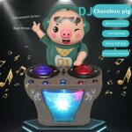 Poupée cochon dj de fête avec petit cochon electrique musical, jouets de station dj, lumière colorée, ... Poupée cochon dj de fête avec petit cochon electrique musical, jouets de station dj, lumière colorée, ...