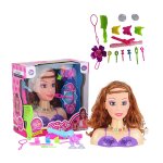 Poupe de coiffure de maquillage demi - corps 17 * 18cm, jouet de jeu tte de mannequin avec ensemble ...