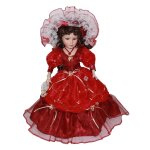 Poupes a collectionner en porcelaine de 40cm, figurine de poupe mini dame aux cheveux boucls, tenue ...