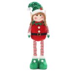 Poupée elfe a pattes télescopiques en peluche - décoration intérieure / extérieure de noël Poupée elfe a pattes télescopiques en peluche - décoration intérieure / extérieure de noël