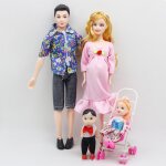Poup�e de famille pour enfants, maison de jeu, pour papa, enceinte, maman, 2 enfants, gar�on, cadeau ...