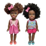 Poup�e fille r�aliste noire, 1 pi�ce, 35cm / 14 pouces, avec cheveux afro, bras et jambes mobiles, d�coration ...