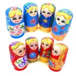 Poup�es gigognes russes peintes a la main en bois, 5 pi�ces, nouveau jouet cadeau, babushka matrioshka ...