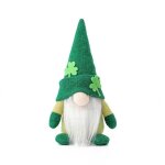 Poupe gnome chapeau vert de la saint - patrick, 1 pice, jouets en peluche sudoise faits a la main, ...