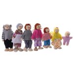 Poupes happy house en bois pour enfants, 7 pices / ensemble, figurines de famille, habills, jolis ...