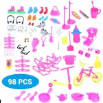 Poupée humanoid pour filles, 50 pièces, accessoires, jouet mignon, robe de maison de jeu, bijoux a talons ... Poupée humanoid pour filles, 50 pièces, accessoires, jouet mignon, robe de maison de jeu, bijoux a talons ...