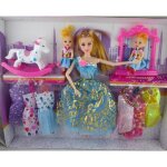 Poupe maman avec ses filles jumelles + cheval a bascule balanoire et dressing
