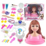 Poupes de maquillage pour enfants, vtements pour filles, jouets de simulation, peignes pour robe, tresses ...