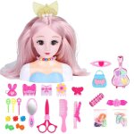 Poupes de maquillage pour filles, 25 pices, modle de coiffure, ensemble de jeu pour coiffer la tte, ...