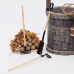 Poupe miniature 1 / 12, maison de jardinage, pelle rteau truelle ensemble outil vie scne accessoire ...