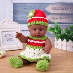 Poupe noire de 30cm, modle africain raliste, avec robe en tricot, jouet educatif pour enfants, cadeau ...