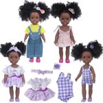 Poupée noire pour nouveau - né avec robe et cheveux bouclés, ensemble pour filles, jouet, cadeau de noël, ... Poupée noire pour nouveau - né avec robe et cheveux bouclés, ensemble pour filles, jouet, cadeau de noël, ...
