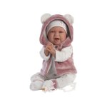 Poupe nouvelle - ne pleureuse veste fuchsia 42 cm. llorens 74070