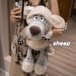 Poupe en peluche loup dguis en mouton, grande poupe compagnon de clin, poupe mouton et loup loup ...