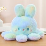 Poupe pieuvre a bascule emotionnelle double face a bascule pieuvre en peluche poupe oreiller lapin ...