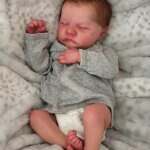 Poup�e reborn levi de 17 pouces en plastique souple pour education pr�coce des enfants couleur gris v�tements ...