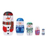 Poupe russe matryoshka a 5 couches, bonhomme de neige de dessin anim, jouets en bois, embotables, ...