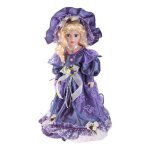 Poupe victorienne en porcelaine, tenue pour femme et fille debout, avec support en bois, pour la saint ...