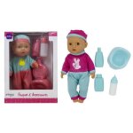 Poupon 30 cm avec accessoires pot et biberon