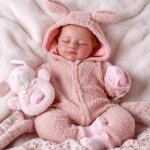 Poupon nouveau - n� 46 cm poup�es reborn r�alistes b�b� corps enti�rement en tissu lapin rose