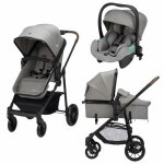 Poussette 3 en 1 i - size avec assise convertible en nacelle et cosi, haze gris mineral