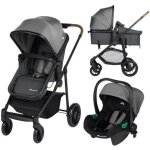 Poussette 3 en 1 i - size avec assise convertible en nacelle et cosi, haze gris pierre