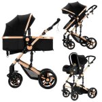 Poussette 3 en 1 magic zc poussette poussette pliage automatique avec grand panier avec habillage pluie ...