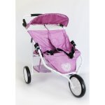 Poussette jogger 3 roues pour poup�es jumelles jean rose
