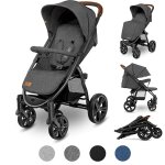 Poussette poussette lionelo annet gris fonc� avec pneus en mousse pliable
